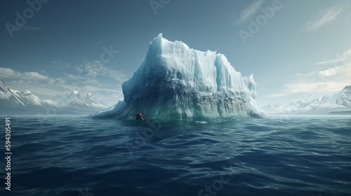 Iceberg under the sea ultra realistic, Generative AI © cac_tus
