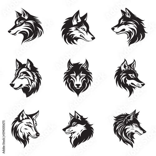 Wolf logo set - Premium design collection - Vector Illustration