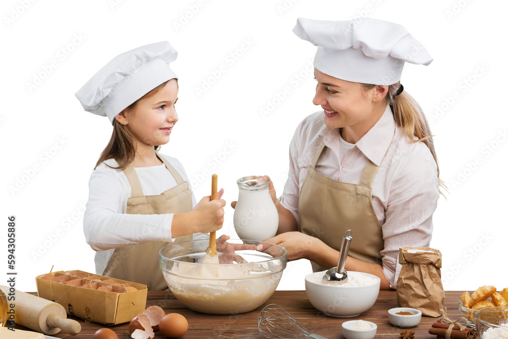 Beautiful mother and child cooking Beautiful mother and child cooking