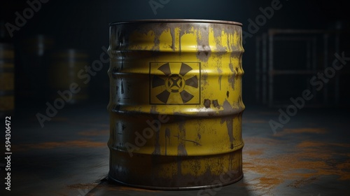Radioactive waste barrel. Generative ai