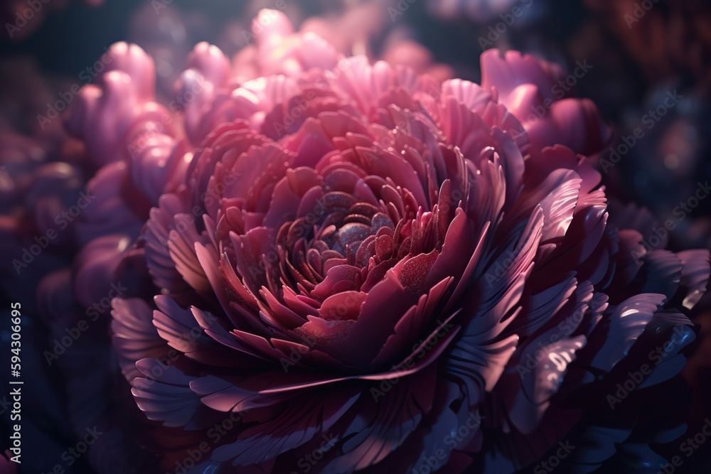 A Large Flower With A Lot Of Petals On It's Petals Coral Reef Rococo Macro Photography Generative AI