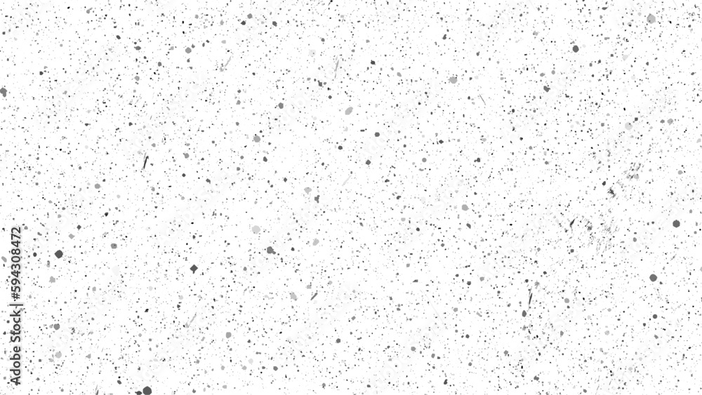 Black particles explosion isolated on white background. Abstract dust overlay texture. Abstract vector grunge surface texture background