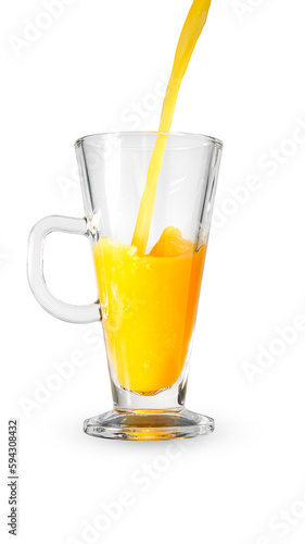 Orange juice in a conical glass
