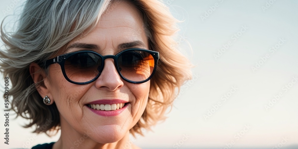 Woman wearing sunglasses, generative ai Woman wearing sunglasses, generative ai