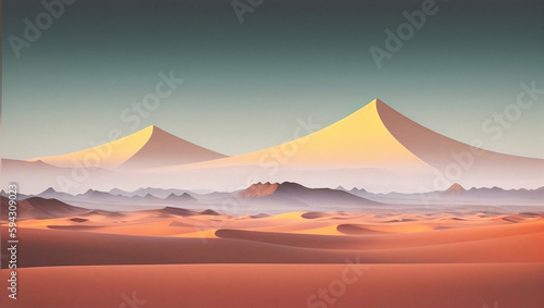 Painting of a desert, generative ai