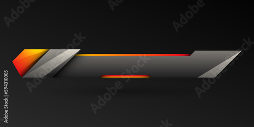 Abstract silver and orange color breaking news screen title lower third banner bar template