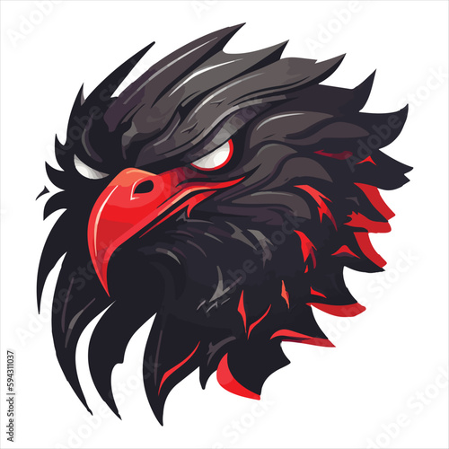 Furious eagle sport vector logo concept isolated on white background. Web infographic. Premium quality wild bird t-shirt tee print illustration.