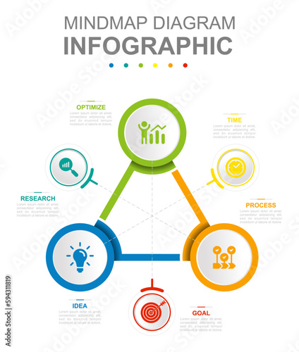 Infographic business template. Abstract cycle diagram divided into 3 parts. Concept presentation.
