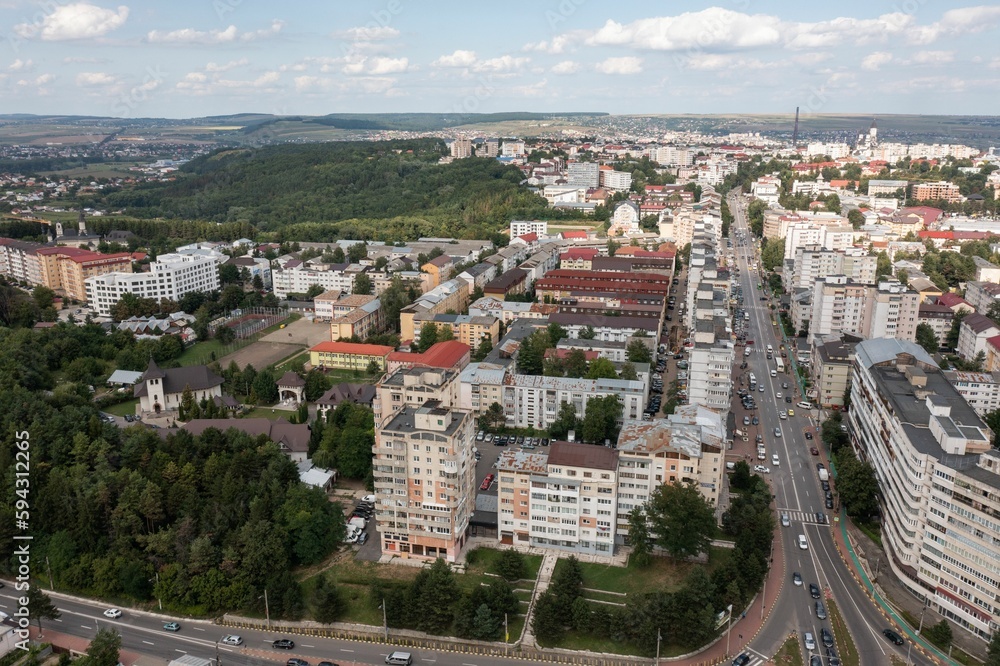 Aerial view to a city