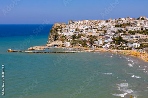 Fototapeta Naklejka Na Ścianę i Meble -  Panoramic view of the fishing village of Peschici, province of Foggia, Puglia, Italy