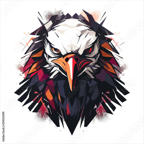 Furious eagle sport vector logo concept isolated on white background. Web infographic. Premium quality wild bird t-shirt tee print illustration.