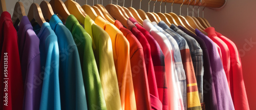 Wallpaper Mural 
Fashion clothes on clothing rack colorful closet
 Torontodigital.ca