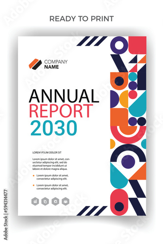 Abstract annual report business professional book brochure flyer clean design
