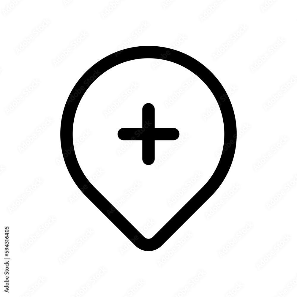 Editable add location vector icon. Map, location, navigation. Part of a ...