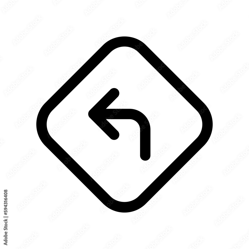 Editable turn left vector icon. Map, location, navigation. Part of a big icon set family. Perfect for web and app interfaces, presentations, infographics, etc Editable turn left vector icon. Map, location, navigation. Part of a big icon set family. Perfect for web and app interfaces, presentations, infographics, etc