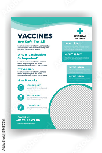 medical care poster and flyer template design