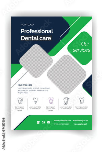 medical care poster and flyer template design