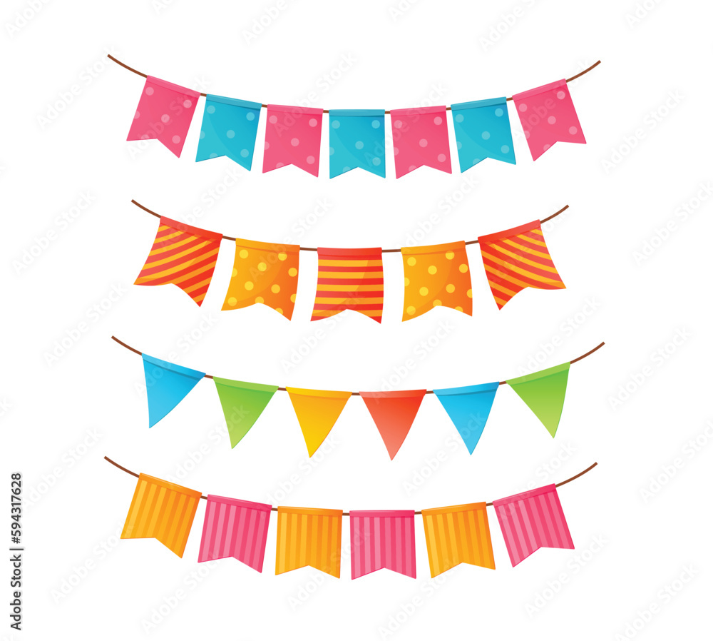 Concept Party celebration flags. This is an illustration of party celebration flags, designed with a flat vector style. Vector illustration. Concept Party celebration flags. This is an illustration of party celebration flags, designed with a flat vector style. Vector illustration.