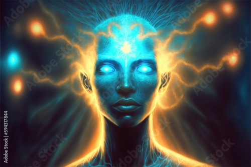 power of meditation explore the divine energy of human head generative ai