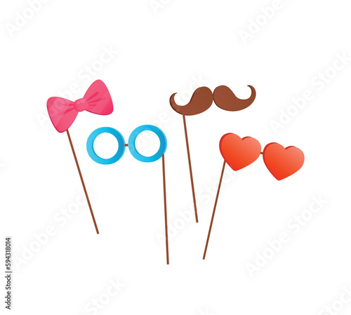 Concept Party celebration masquerade. The illustration is a flat vector design of various masquerade masks for a party celebration. Vector illustration.