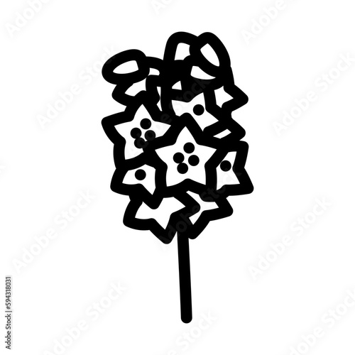 delphinium blossom spring line icon vector illustration