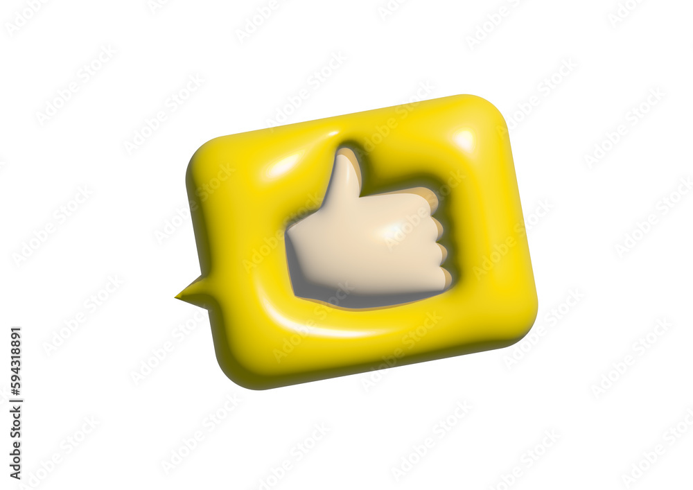 ぷっくりツヤツヤした3DCGのグッドボタンのふきだし(黄色)Plump glossy 3DCG good button speech bubble. (yellow) ぷっくりツヤツヤした3DCGのグッドボタンのふきだし(黄色)Plump glossy 3DCG good button speech bubble. (yellow)