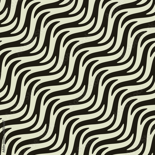 Monochrome Contoured Textured Wavy Pattern