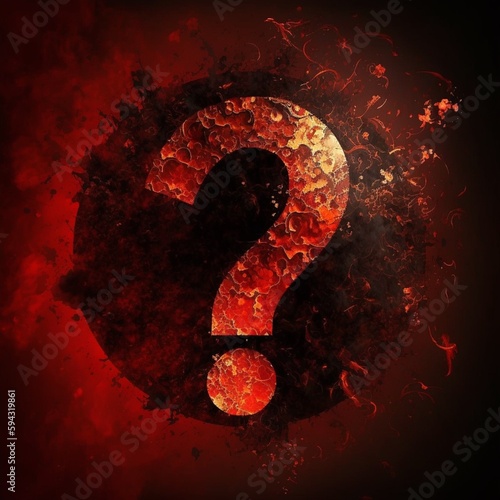 red question mark created using generative ai