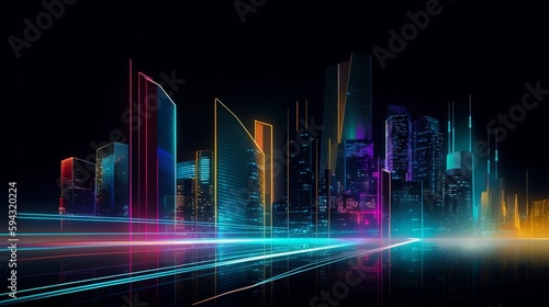 Futuristic Optic Fiber Cityscape © Jardel Bassi
