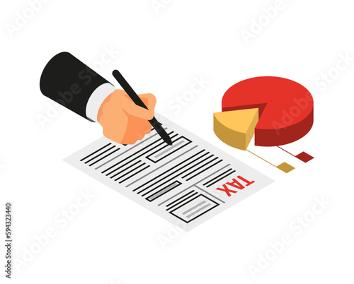 Isometric Tax Paying Icon
