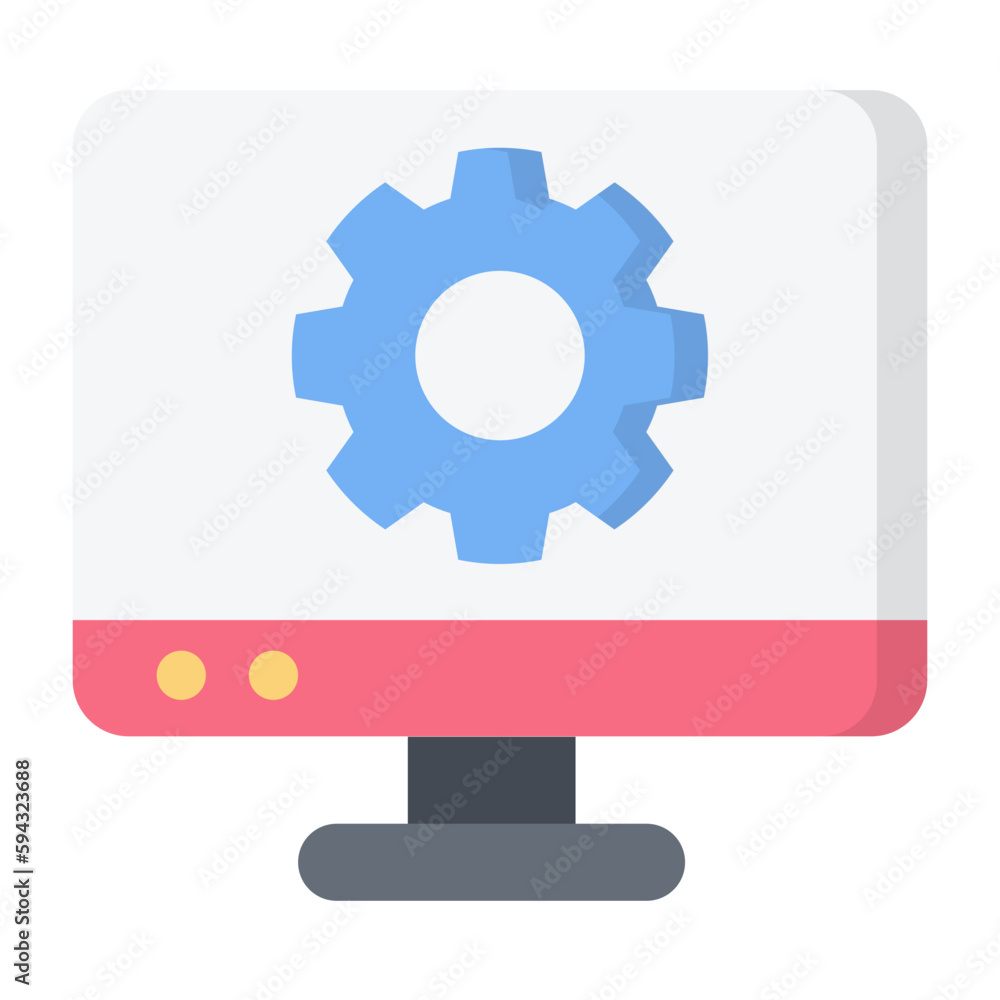 Computer Setting Flat Icon Computer Setting Flat Icon