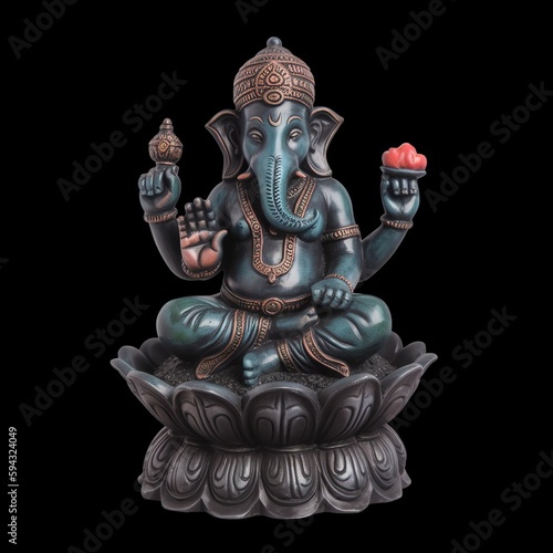 Digital statue of Hindu god Ganesh Generative AI photo