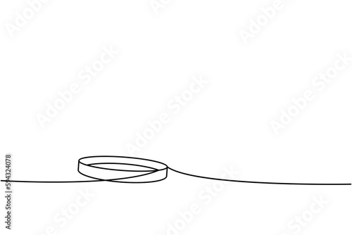 Petri dish one line continuous drawing. Laboratory glass equipment continuous one line illustration. Vector minimalist linear illustration.