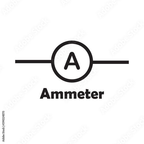 Ammeter Symbol Vector Image Illustration Isolated on White Background