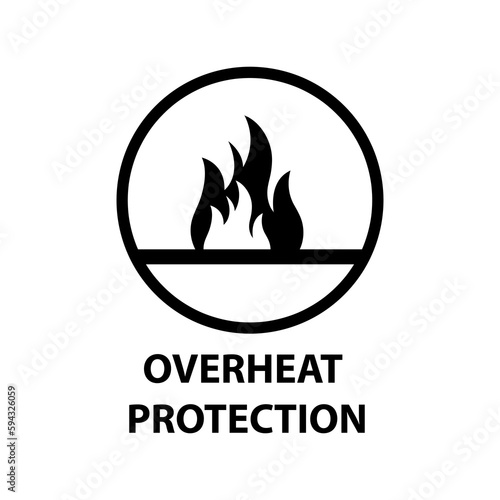 overheat protection sign vector illustration on white background..eps