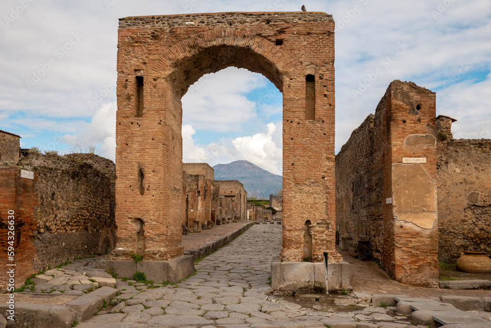 Pompeii archaeological park near Naples city, Italy