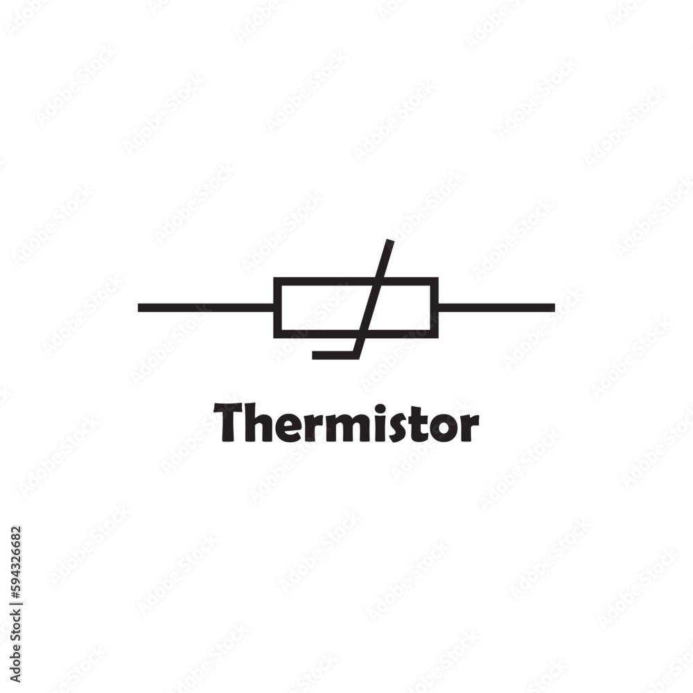 Thermistor Symbol Vector Image Illustration Isolated on White Background Thermistor Symbol Vector Image Illustration Isolated on White Background