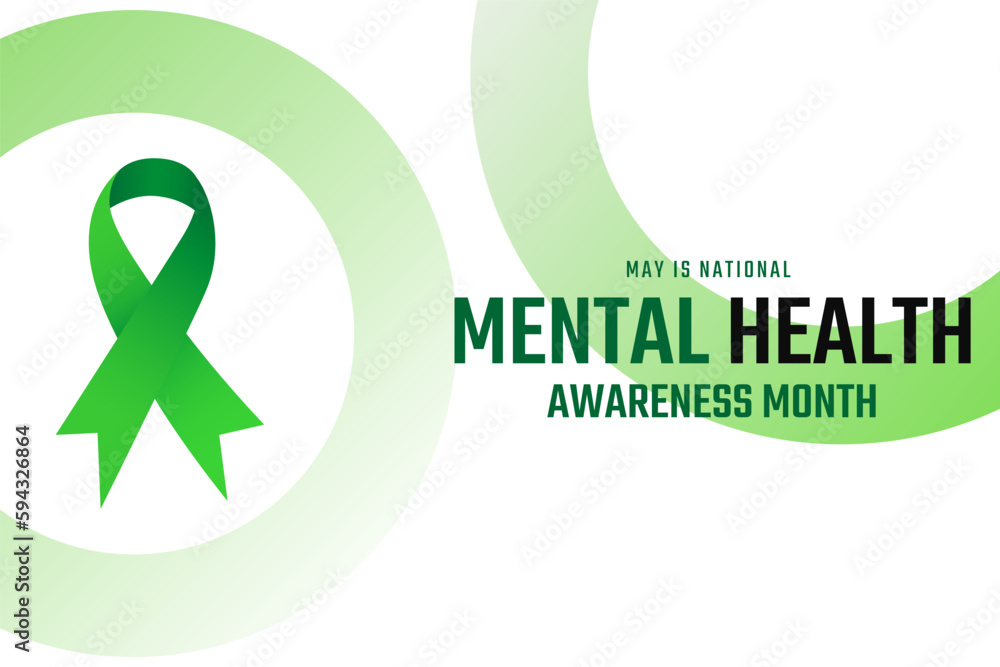 Mental Health Awareness Month banner. Annual campaign in United States ...