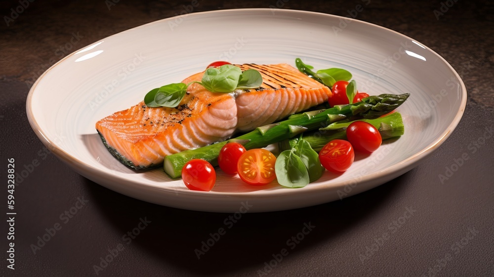 Delicious Salmon with Asparagus and Cherry Tomatoes