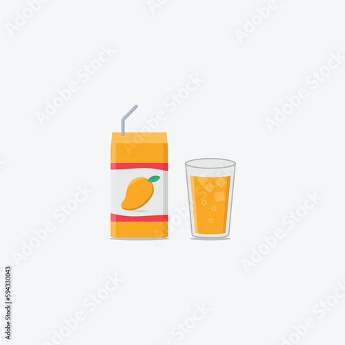 mango juice packaging and glass summer drink design ice bubbles thirst cold