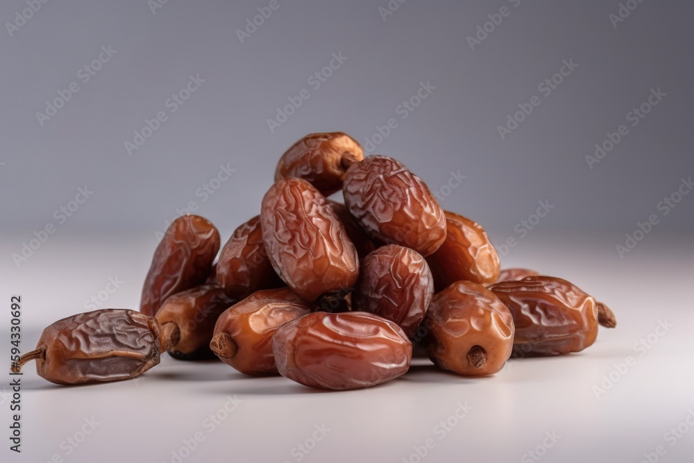 a pile of dates on a white surface with a gray background and a gray background with a gray background and a pile of dates on a white surface. generative ai a pile of dates on a white surface with a gray background and a gray background with a gray background and a pile of dates on a white surface. generative ai