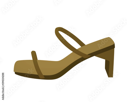 Brown woman sandal. vector illustration