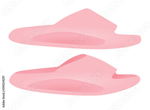 Pink man slippers. vector illustration