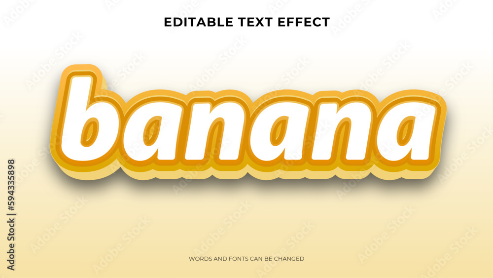 editable banana text effect