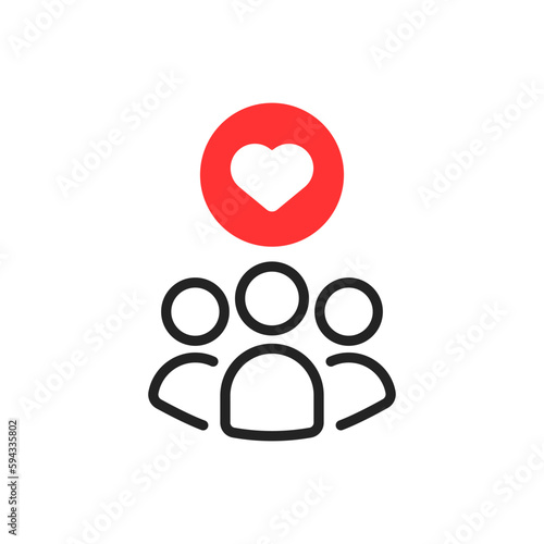 thin line people team like customer feedback icon