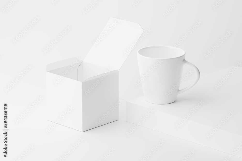 Obraz premium Ceramic Mug Cup For Coffee Tea White Blank 3D Rendering Mockup