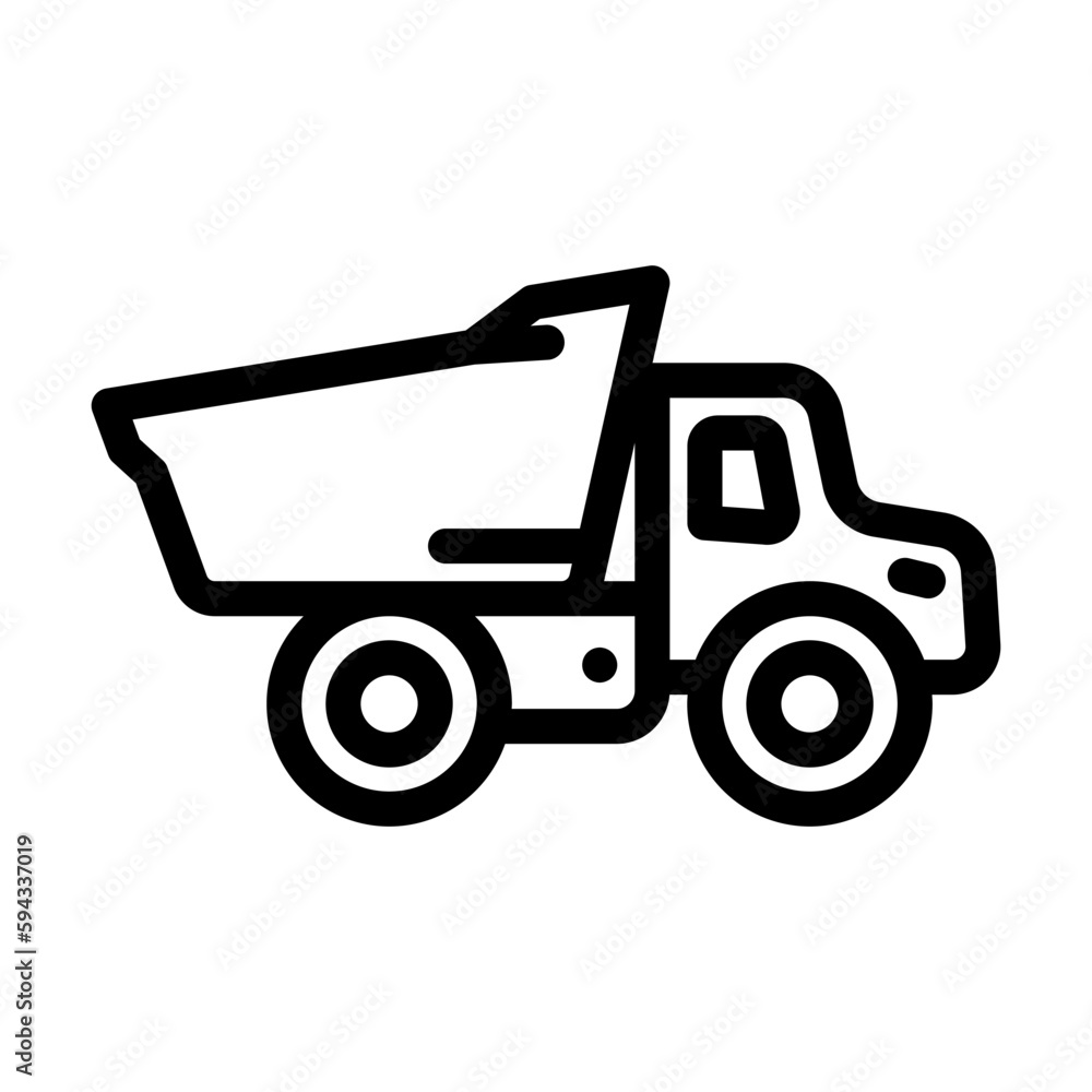 truck toy child line icon vector illustration truck toy child line icon vector illustration