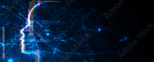 Abstract Artificial intelligence. Cloud computing. Machine learning. Technology web background. Virtual concept