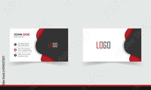 Professional unique, creative and modern Clean business card template, visiting card template with red and black color combination.