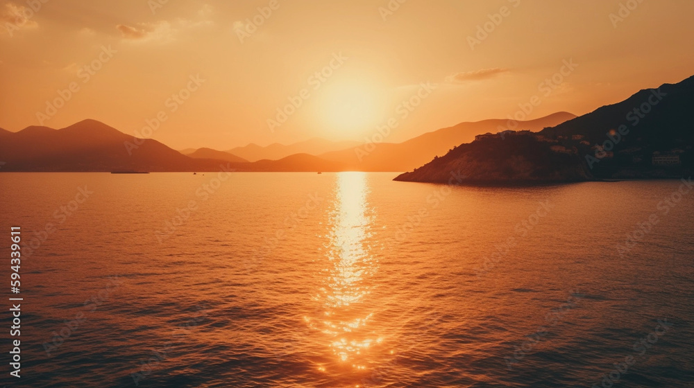 sunset in the sea